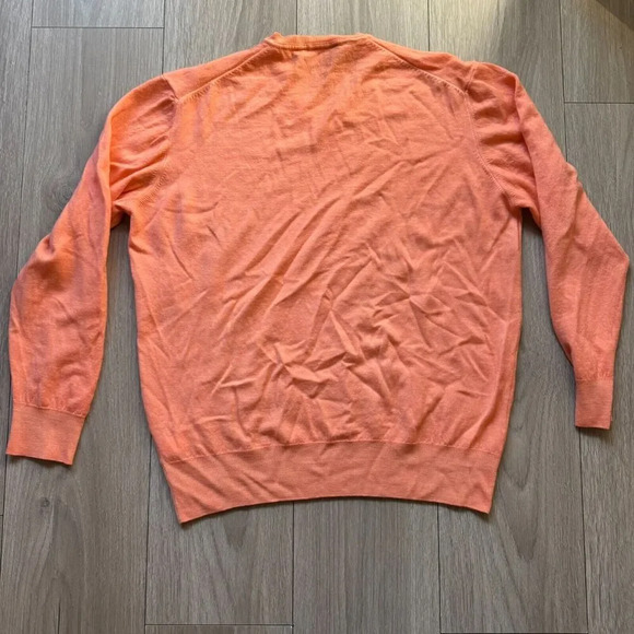 Vineyard Vines Men’s XL Extra Fine Merino V-Neck Sweater Orange - Picture 8 of 10
